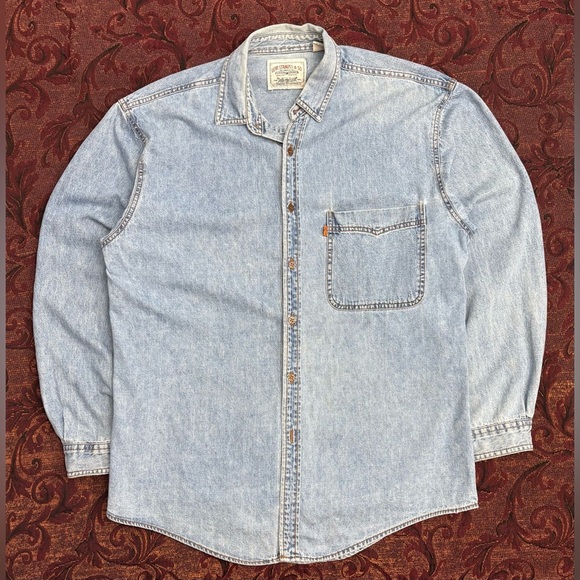 90s Levi’s Orange Tab Denim Shirt - Picture 2 of 6